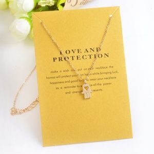 Love & Protection Gold Tone Necklace with Card